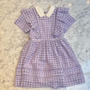Self-Portrait Lavender Lace Kids Dress size 5-6 years
